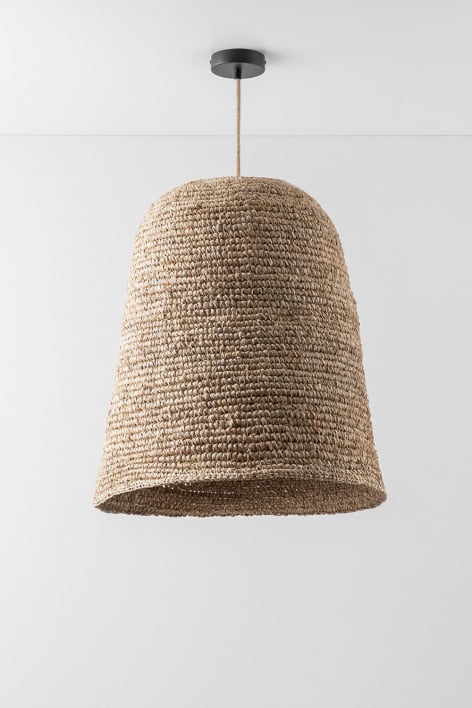 Lampada a sospensione da soffitto Kayradens - Natural - Nero