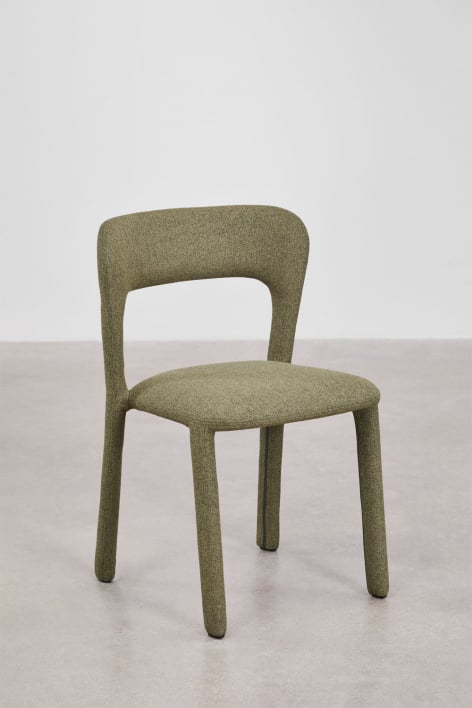 Set di 2 sedie da pranzo imbottite Brusel - Tessuto Verde Salvia