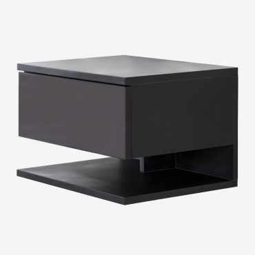 Confezione Da 2 Comodini Sospesi Con Cassetto Griviza Nero - Sklum