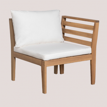 Modulo Angolare Destro Per Divano Componibile Da Giardino In Legno Di Acacia Filips Gardenia Bianco - Sklum