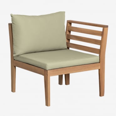 Modulo Angolare Destro Per Divano Componibile Da Giardino In Legno Di Acacia Filips Verde Kaki - Sklum