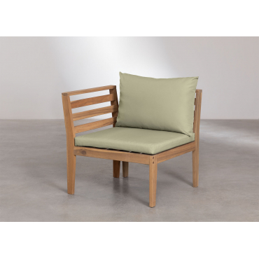 Modulo Angolare Sinistro Per Divano Componibile Da Giardino In Legno Di Acacia Filips Verde Kaki - Sklum