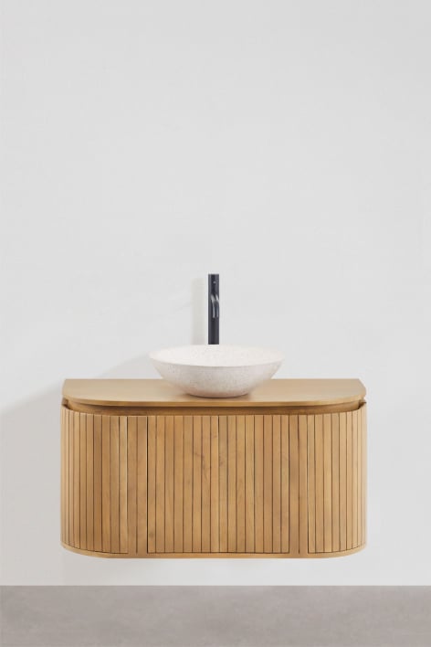 Set di mobili da bagno sospesi 90x40 cm in legno di mango Analis - Legno di mango