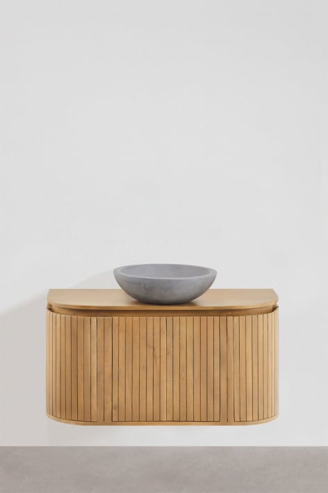 Set di mobili da bagno sospesi 90x40 cm in legno di mango Analis - Legno di mango