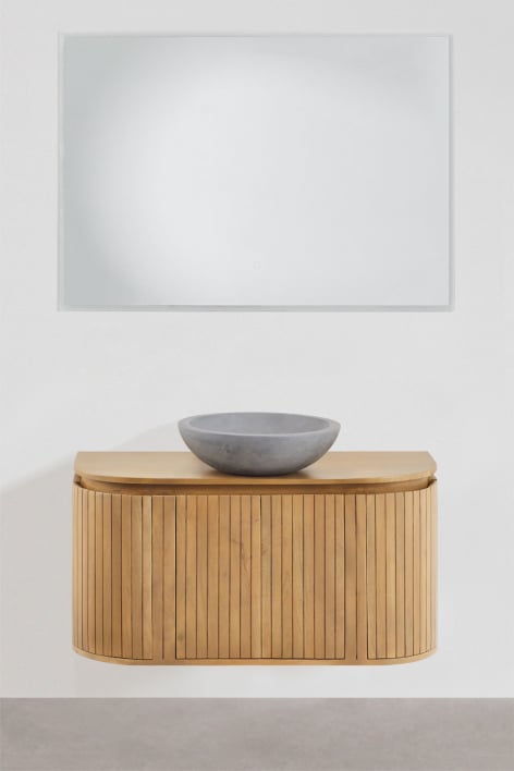 Set di mobili da bagno sospesi 90x40 cm in legno di mango Analis - Legno di mango