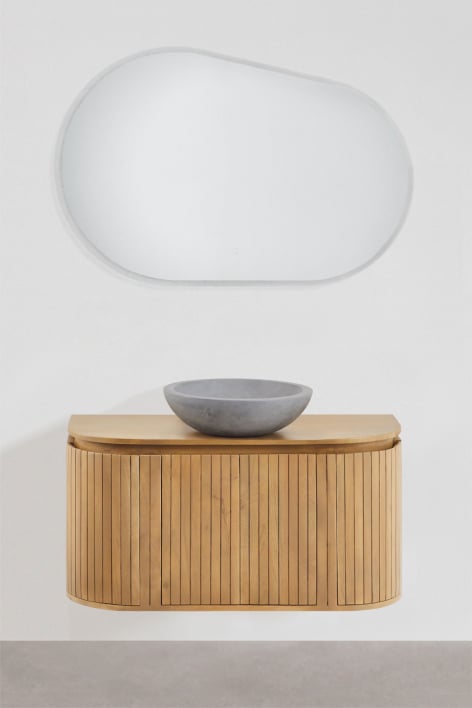 Set di mobili da bagno sospesi 90x40 cm in legno di mango Analis - Legno di mango