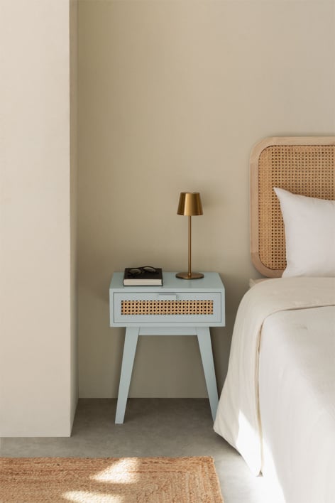 Comodino rettangolare 45x30 cm con cassetto in legno Ralik Colors Design