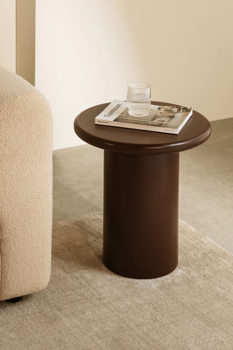 Tavolino laterale rotondo Ø45 cm in MDF Rodeo