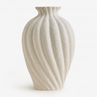 Vaso In Ceramica Georgia Beige Crema - Sklum