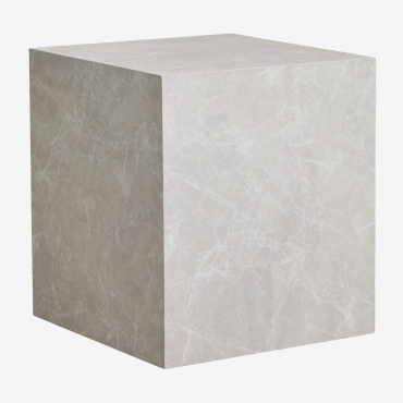 Tavolino Quadrato In Mdf (45x45 Cm) Aria Marmo Bianco - Sklum
