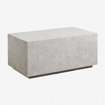 Tavolino Rettangolare In Mdf (90x50 Cm) Aria Marmo Bianco - Sklum