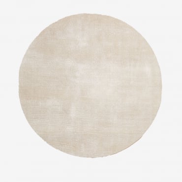 Tappeto Rotondo Daroca Beige Crema & Ø200 Cm - Sklum