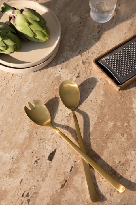 Set di 2 posate per insalata in acciaio inox Sornia