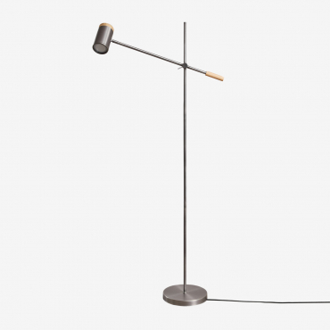 Lampada Da Terra Amaranto Grigio Cromato - Sklum