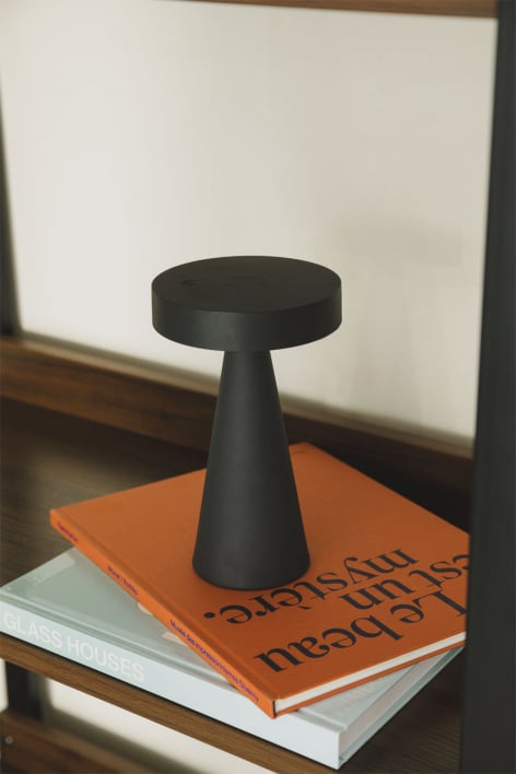Lampada da tavolo LED wireless in ferro Catinca - Nero