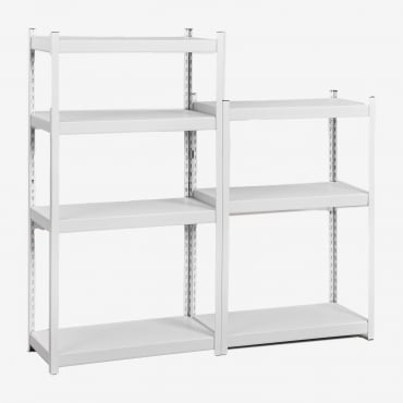 Set Di 2 Ripiani In Acciaio (150-120x80 Cm) Crenzi Bianco - Sklum