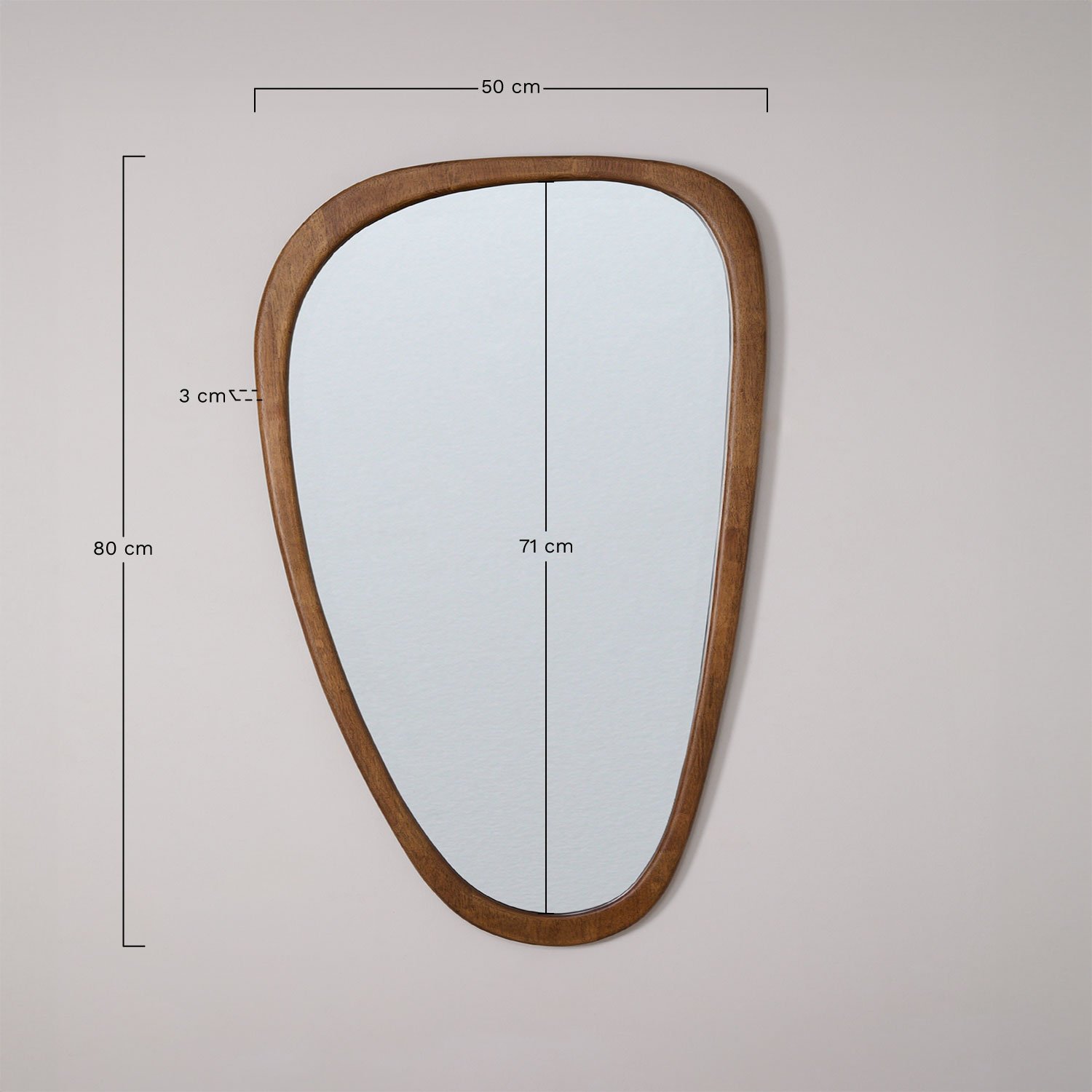 Specchio da parete in legno di rovere Arbidel, MISURE