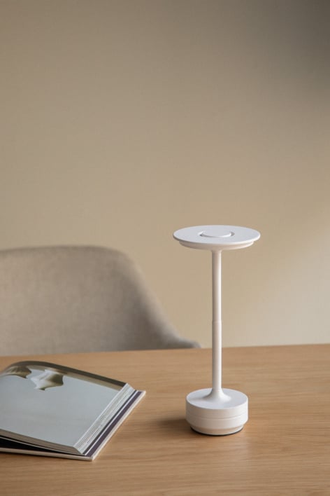 Lampada da tavolo LED wireless in alluminio Rivkin