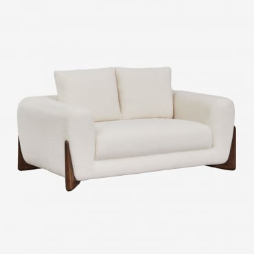 Divano 2 Posti In Shearling Grevena Ciniglia Blanc - Sklum