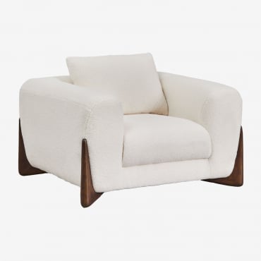 Poltroncina In Shearling Grevena Ciniglia Blanc - Sklum