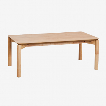 Tavolino Rettangolare 120x60 Cm In Mdf Con Impiallacciatura In Rovere Munden Marrone Quercia - Sklum