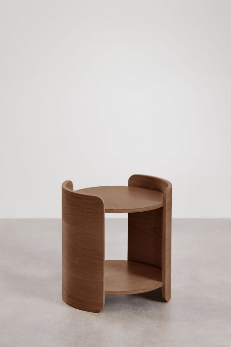 Tavolino rotondo Ø45 cm in legno Adelis - Marrone Noce Scuro