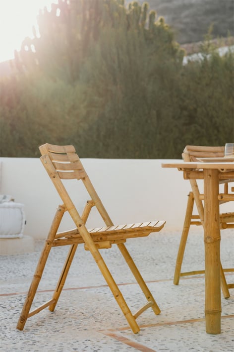 Sedia da giardino pieghevole in bambù Nelida - Senza Cuscino