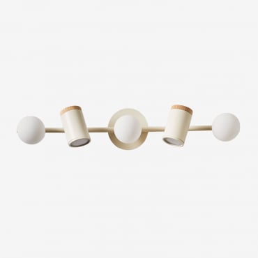 Lampada Da Parete Con 5 Punti Luce Amaranto Tapioca Beige - Sklum