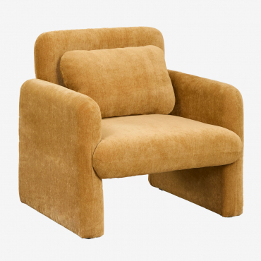 Poltrona Jeison In Ciniglia Marrone Ocra - Sklum