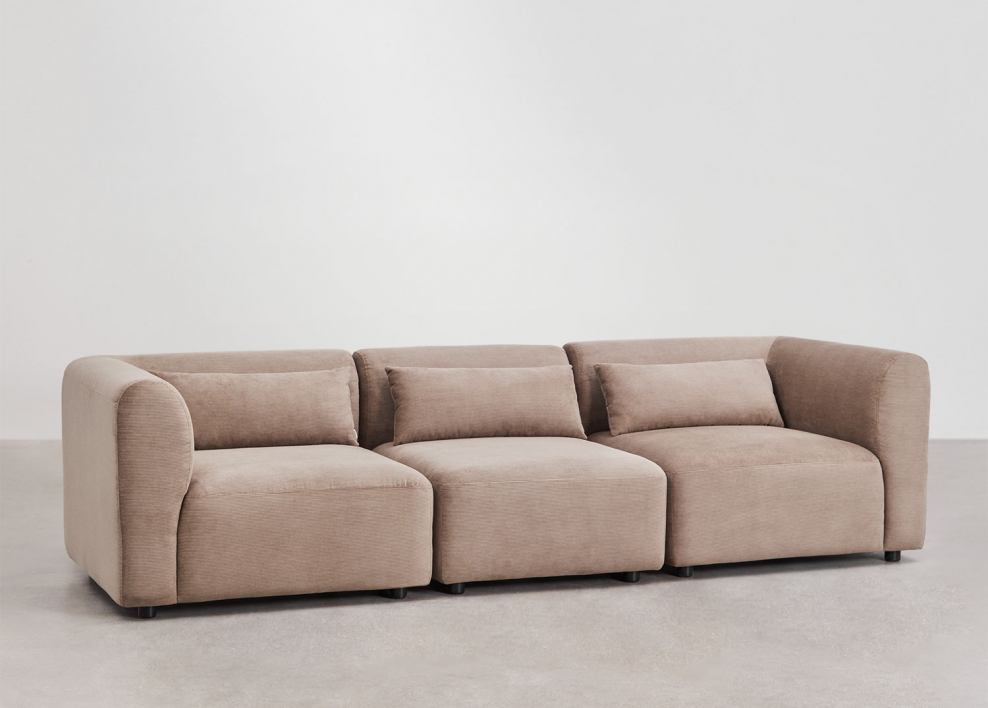 Fogler divano modulare a 3 pezzi - Velluto a Coste Marrone Camel