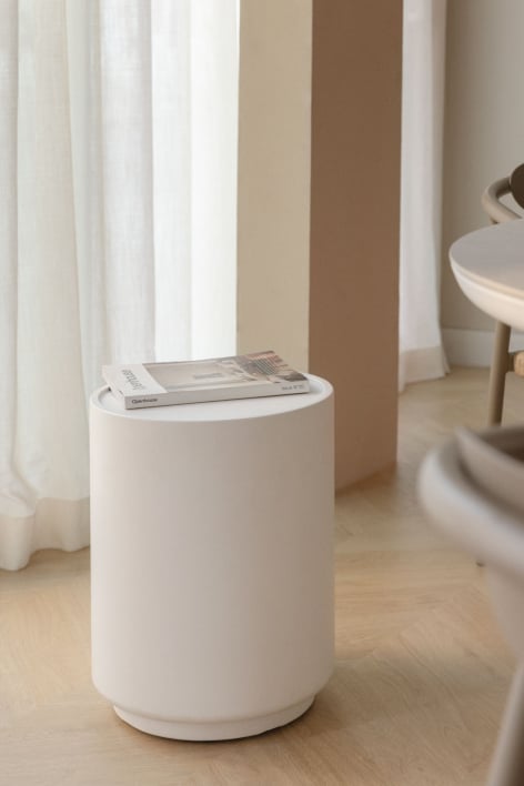 Tavolino laterale rotondo Ø35 cm in cemento Darwys