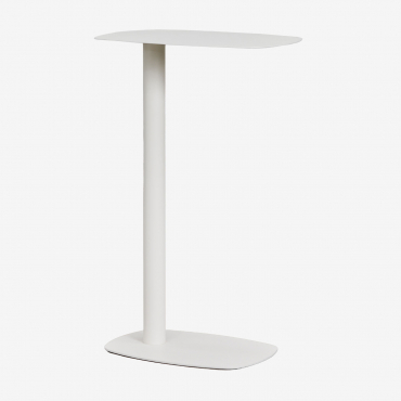 Tavolino Da Giardino Rettangolare In Ferro Odelia, 40x25 Cm Gardenia Bianco & ↑65 Cm - Sklum