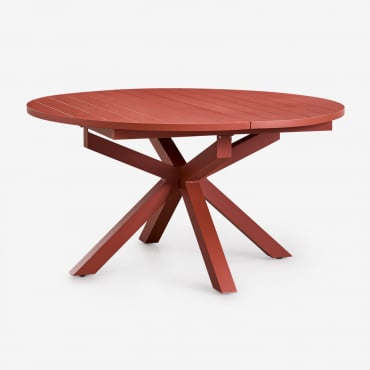 Tavolo Da Giardino Estensibile 145-200x145 Cm In Alluminio Barces Tetto Rosso - Sklum