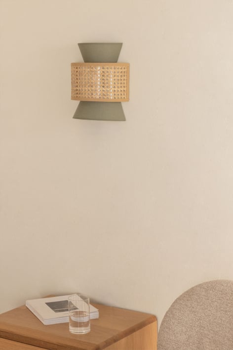 Applique da parete in rattan Yereh