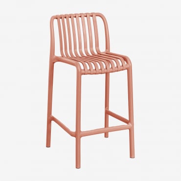Confezione Da 2 Sgabelli Alti Impilabili In Polipropilene Wendell Tetto Rosso & ↑65 Cm - Sklum