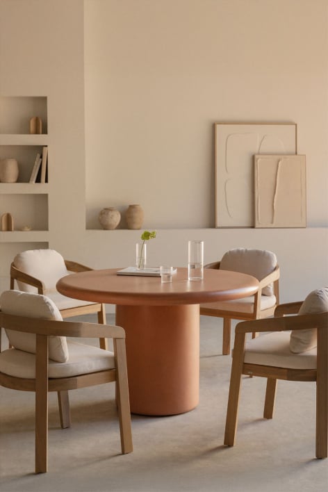 Tavolo da pranzo rotondo in cemento Namara - Ø120 cm