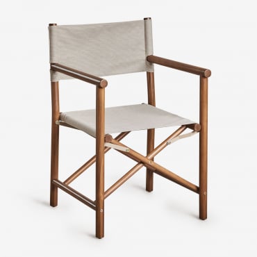 Confezione Da 4 Sedie Da Regista Pieghevoli Da Giardino Olivia In Legno Di Acacia Beige Semoline - Sklum