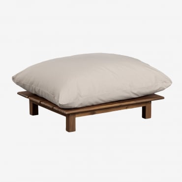 Pouf Da Giardino In Legno Di Acacia Brina Beige Crema - Sklum