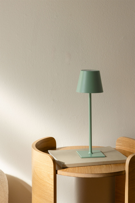 Lampada da tavolo LED wireless in ferro Bolvir - Baia verde