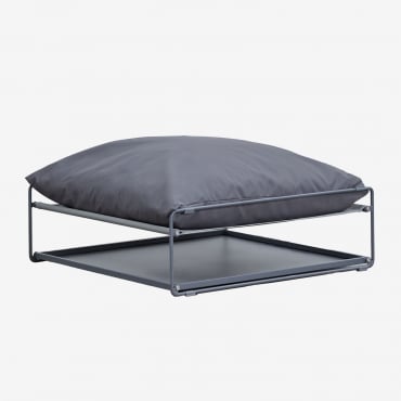 Pouf Da Giardino Amaro Trasformabile In Tavolino Grigio - Sklum