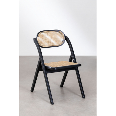 Confezione da 2 Sedie da Pranzo in Frassino e Rattan Rivestite Lali - SKLUM