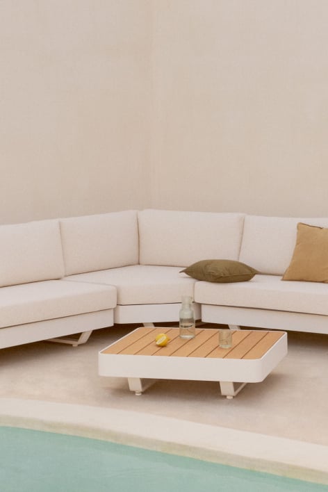 Divano angolare da giardino modulare in alluminio Yarilo