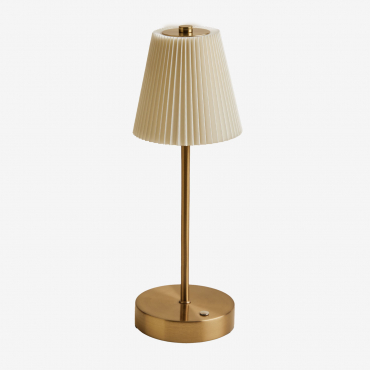 Lampada Da Tavolo In Ferro Led Per Esterni Wireless Myrdal Beige Crema - Sklum