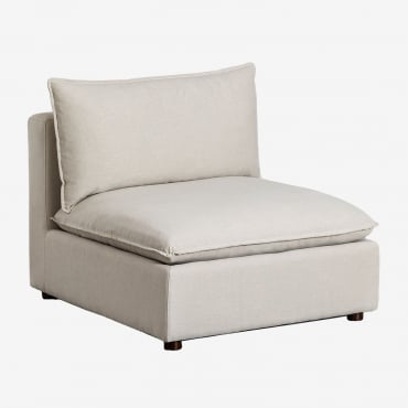 Poltrona In Tessuto Stile Estefan Tapioca Beige - Sklum
