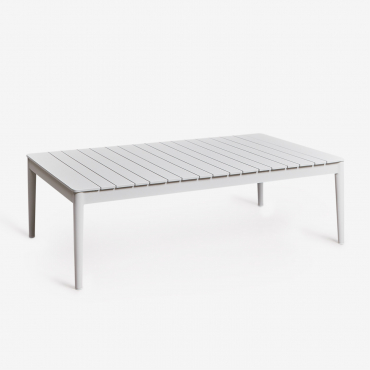 Tavolino Rettangolare 120x70 Cm In Alluminio Sereilen Gardenia Bianco - Sklum