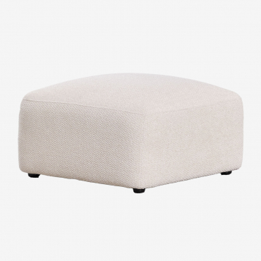 Pouf Imbottito Bastian Ciniglia Spessa Bianco - Sklum