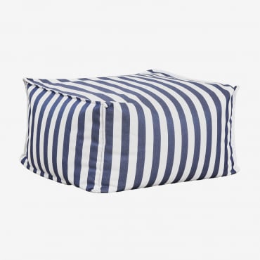 Pouf Rettangolare 75x65 Cm Per Divano Componibile Da Giardino In Tessuto Sandel Blu Oltremare - Sklum