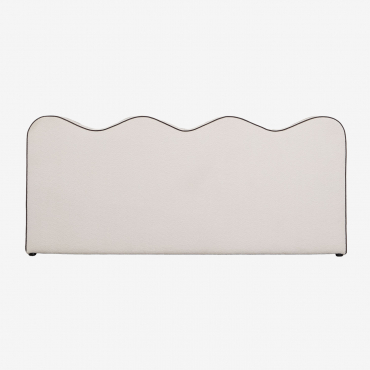 Testiera Letto Elenor 180cm In Ciniglia Tessuto Ciniglia Bianco Antico & 160 Cm - Sklum
