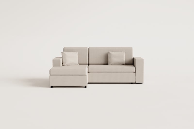 Divano letto chaise longue sinistra 3 posti in tessuto Umay