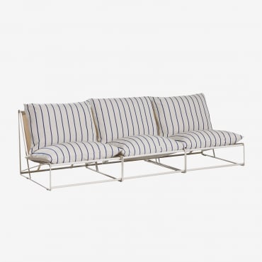 Divano Da Giardino Modulare Amaro 3 Pezzi Tapioca Beige - Blu Oltremare - Sklum